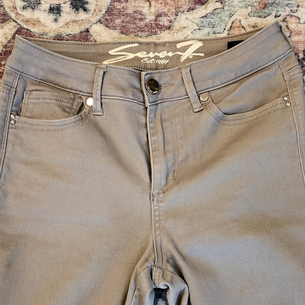 Seven 7 High Rise Skinny Light Gray Jeans Size 4 - Picture 5 of 10